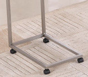 Stainless Steel Glass Side Table High Stability Movable 450*300*650mm Size With Casters