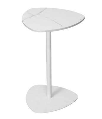 Multi Functional Porcelain Side Table 400mm Diameter White Ceramic End Table For Home Use