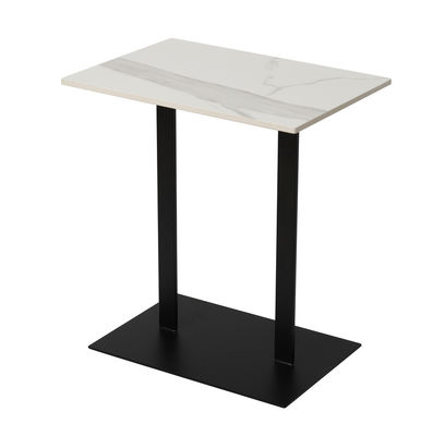 Smooth Surface Ceramic Bedside Table Scratches Resistant With Iron Base