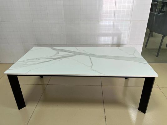 Rectangle Ceramic Coffee Table Easily Wiped Pottery Coffee Table 1100*550*380mm With Iron Base