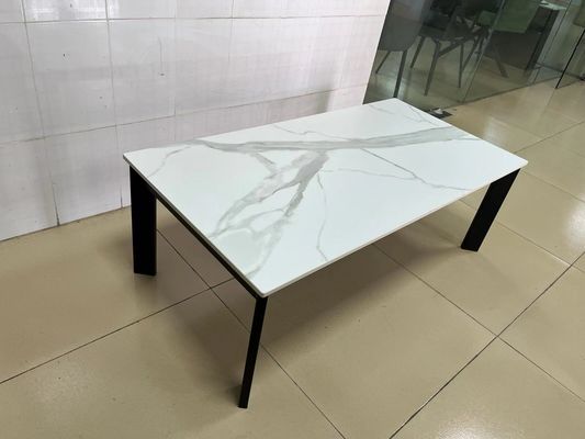 Rectangle Ceramic Coffee Table Easily Wiped Pottery Coffee Table 1100*550*380mm With Iron Base