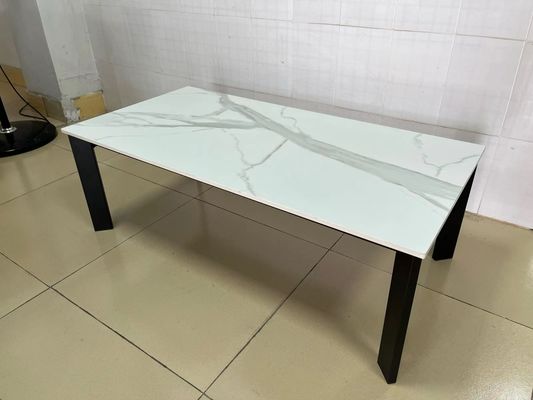 Rectangle Ceramic Coffee Table Easily Wiped Pottery Coffee Table 1100*550*380mm With Iron Base