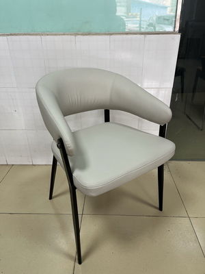 Customized Color Modern Leather Armchair Stain Resistant 590*550*730mm Size For Dining Room