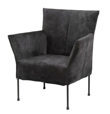 Comfortable Upholstered Dining Chairs Black Leather Dining Armchair Powder Coated