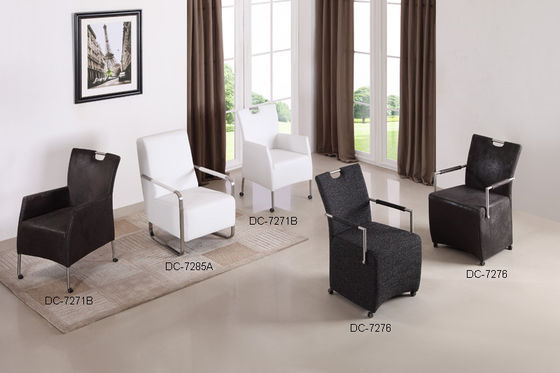 Leather Upholstered Dining Room Arm Chairs Easy Maintenance 565*655*930mm For Living Room