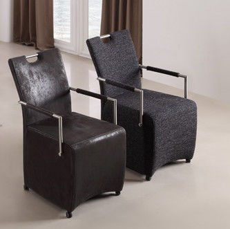 Comfortable Upholstered Dining Armchair Ergonomic With Stainless Steel Frame