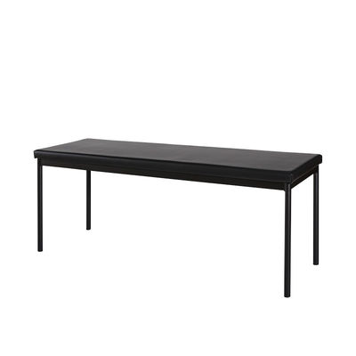 Stable Structure Grey Leather Bench 110*38*44CM With Metal Frame