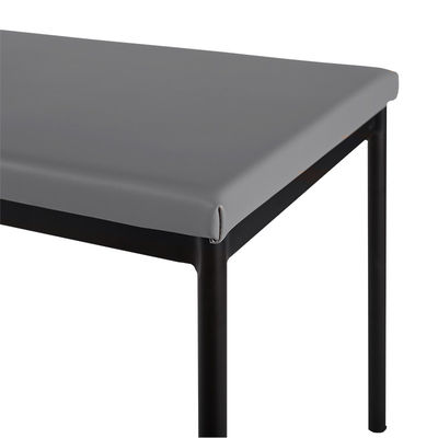 Stable Structure Grey Leather Bench 110*38*44CM With Metal Frame